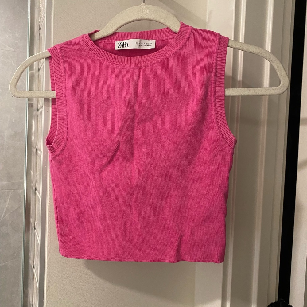 Zara pink cropped tank